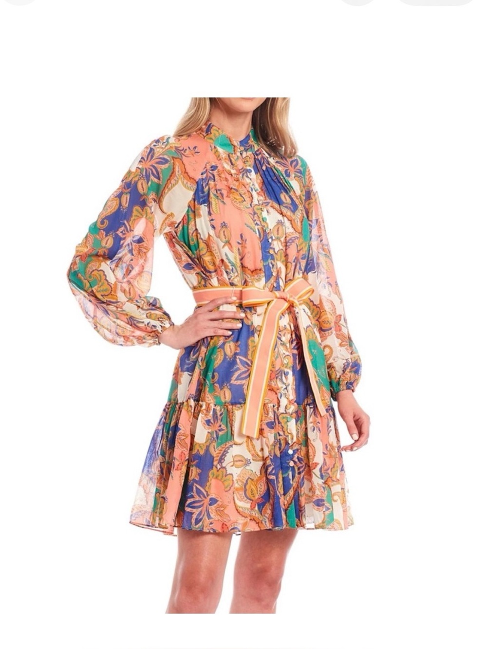 ANTONIO MELANI Floral Long Sleeve Dress - Multicolor